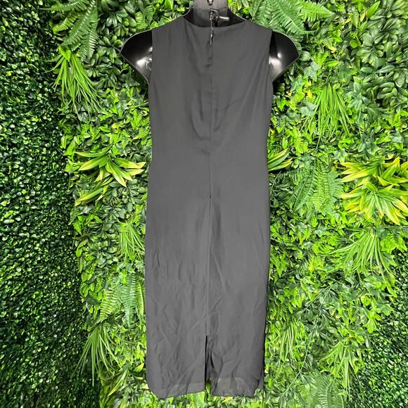 VTG HELENE BLAKE Dress Women Medium Black‎ A line Sheath Knot Accent 1018 - Picture 6 of 7